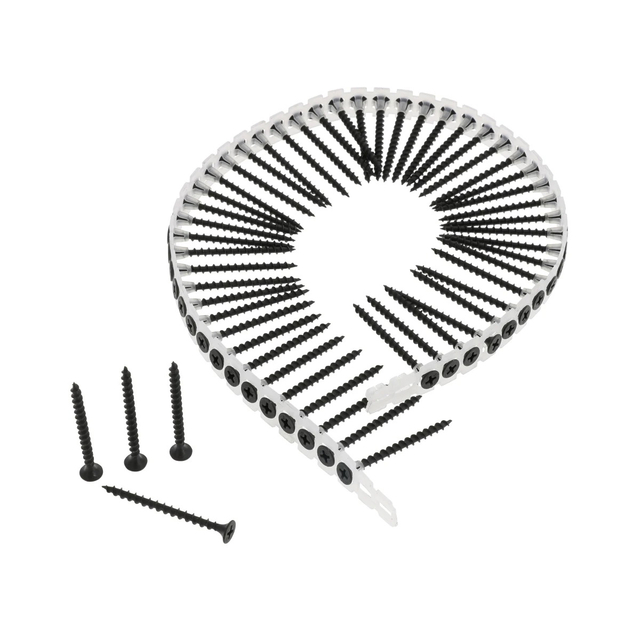 Цепной ремень с черным фосфатом в ленте Шуруп для гипсокартона с крупной резьбой и головкой стекляруса BP PH2