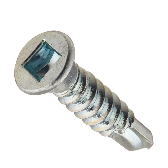 Самосверлящий винт с квадратным приводом, отделочная головка из низкоуглеродистой стали, оцинкованная