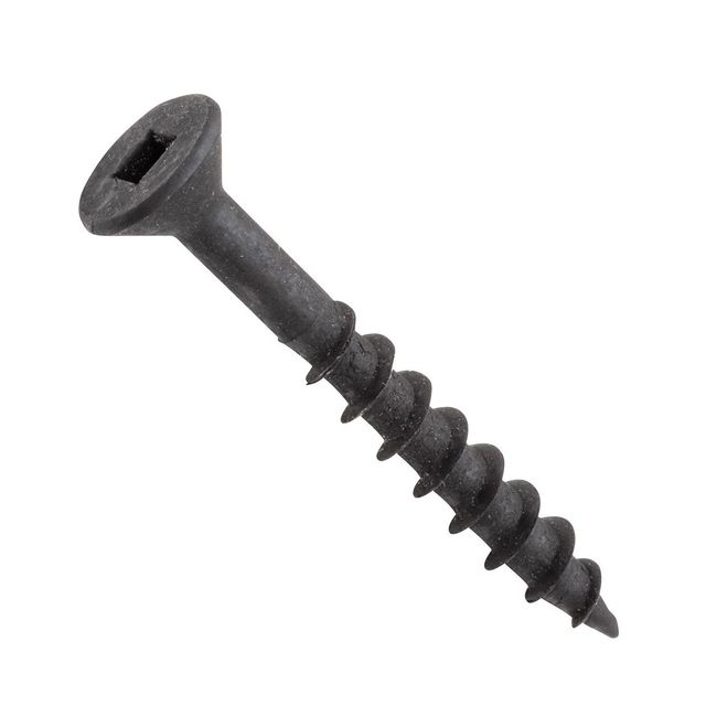 Стандарт DIN Robertson КВАДРАТНЫЙ ПРИВОД С ЧЕРНЫМ ОКИСЛЕННЫМ ПОКРЫТИЕМ Винты по дереву с плоской головкой