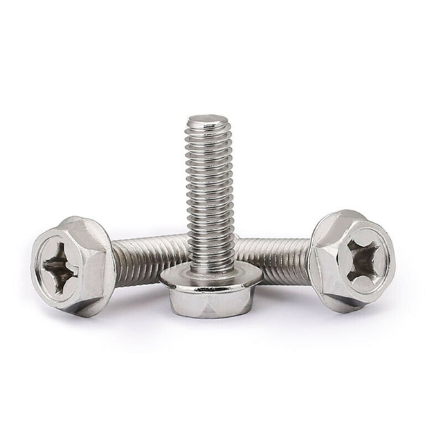 DIN6921 Нержавеющая сталь SS304 SS316 Phillips Drive Зубчатый болт с шестигранной головкой