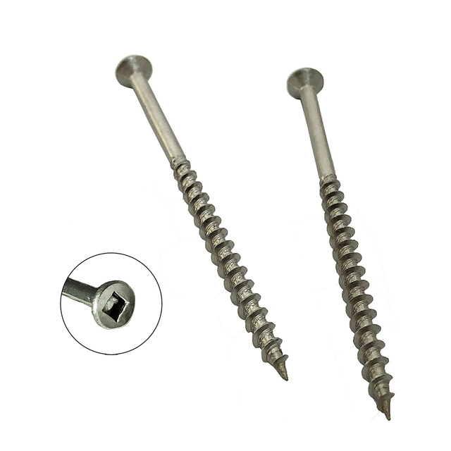 Винты для деревянной палубы с квадратной головкой и угловой головкой, морская нержавеющая сталь 316, тип 17