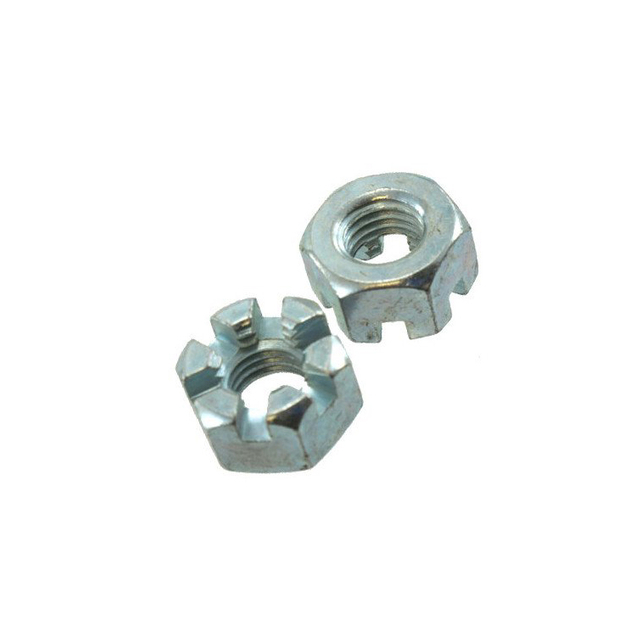 Шестигранная шлицевая гайка из углеродистой стали, шестигранные замковые гайки, оцинкованные, Din935