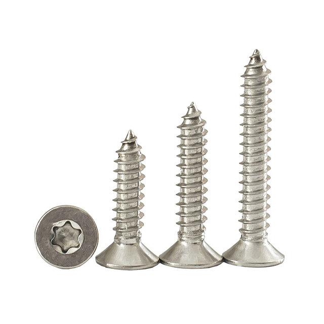 Саморезы Torx с плоской головкой из нержавеющей стали 304, полностью продетые нитку