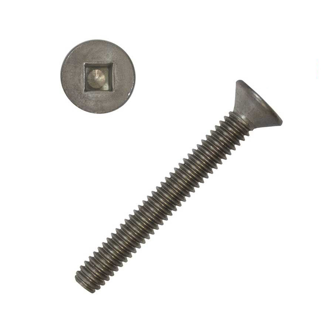 Машинный винт с крупной резьбой и квадратным приводом с плоской головкой, нержавеющая сталь