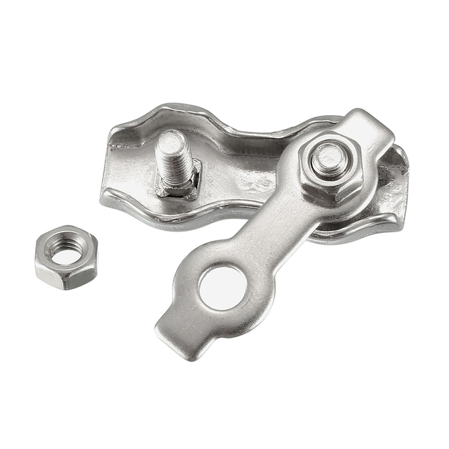 Дуплексные зажимы для троса из нержавеющей стали 304, кабельные зажимы для проволочных кабелей