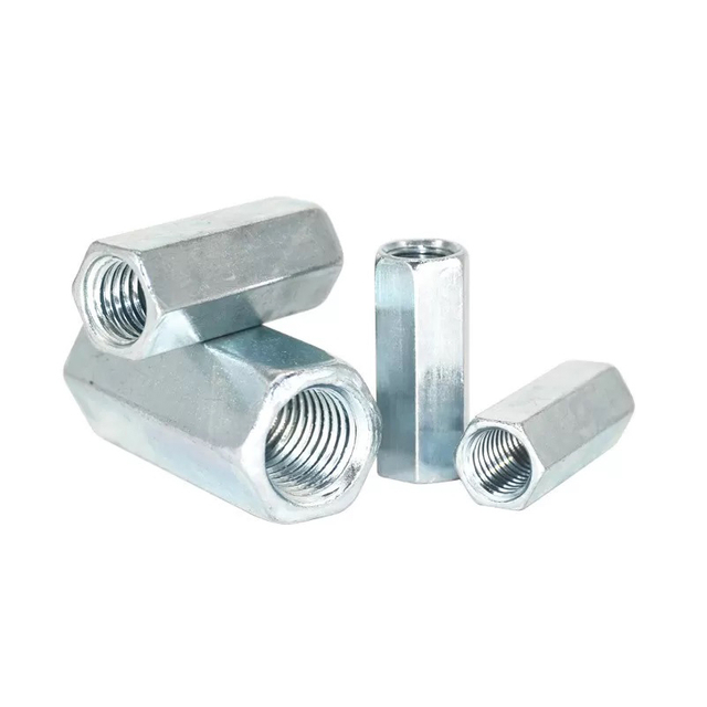 Длинные переходные гайки, оцинкованная стальная удлинительная тяга, шестигранные соединительные гайки DIN 6334